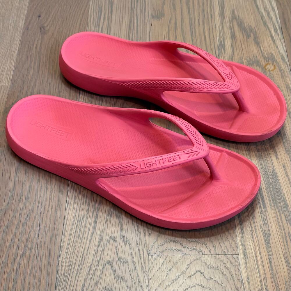 Lightfeet Arch Support Flip Flop Orthotic Sandals Melon Pink Women’s Size 10 - Picture 3 of 7
